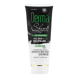 Derma Shine - Pure Whitening Charcoal Extract 2-In-1 Face Wash   Scrub - 200g